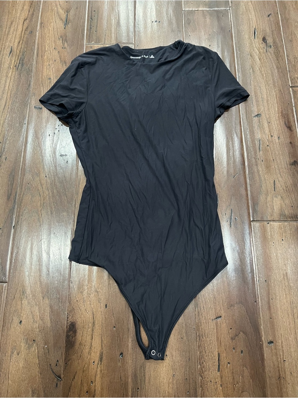Abercrombie & Fitch Black Short-Sleeve One-Piece Bodysuit